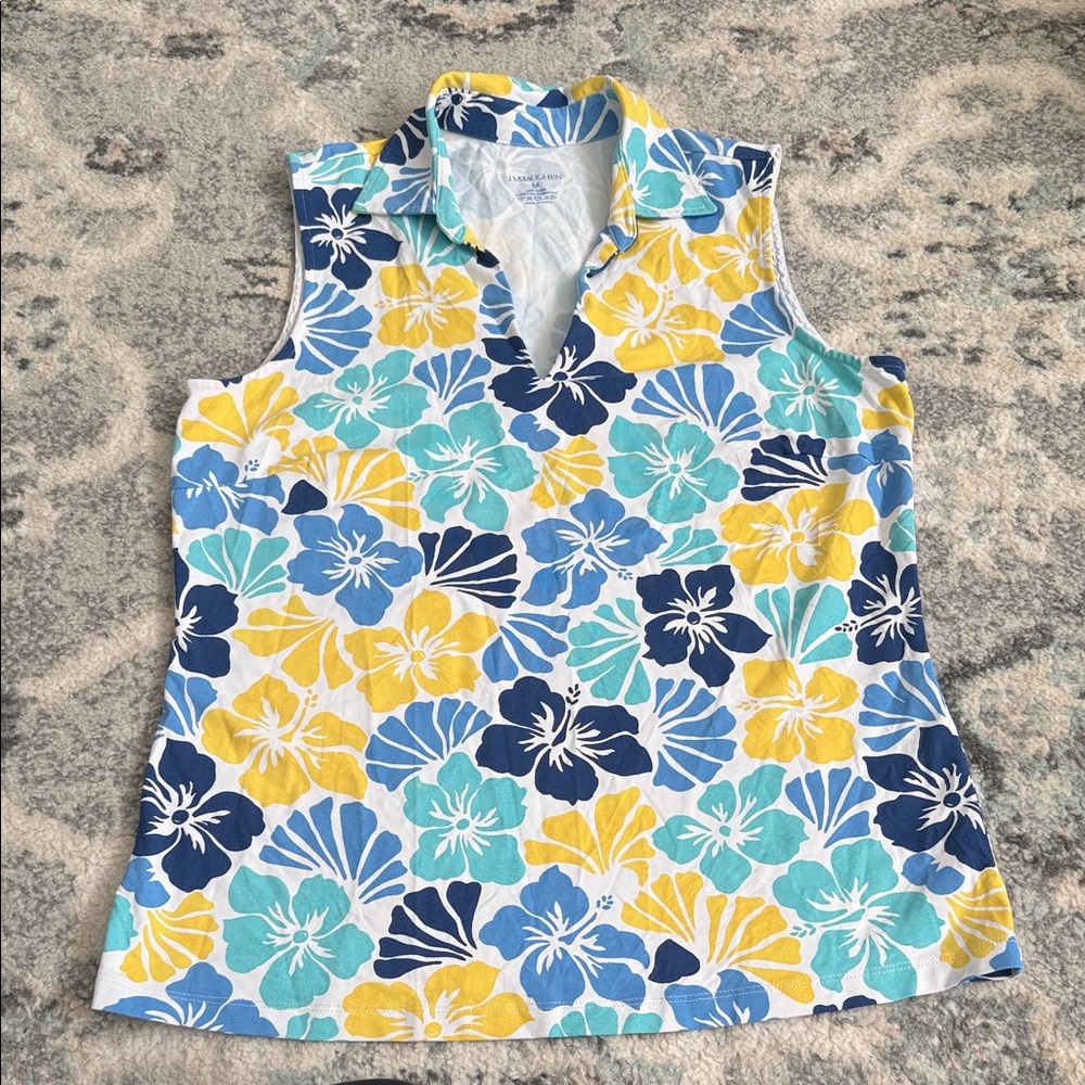 J McLaughlin Floral Tank Summer Size Medium